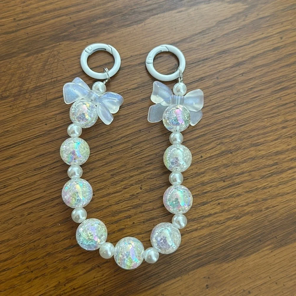Beaded charm keychain